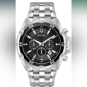 Bulova Men's Classic Sport Stainless Steel 6-Hand Chronograph Quartz Watch